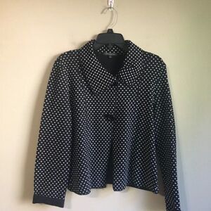 For Cynthia petite large black‎ and white polka-dot coat